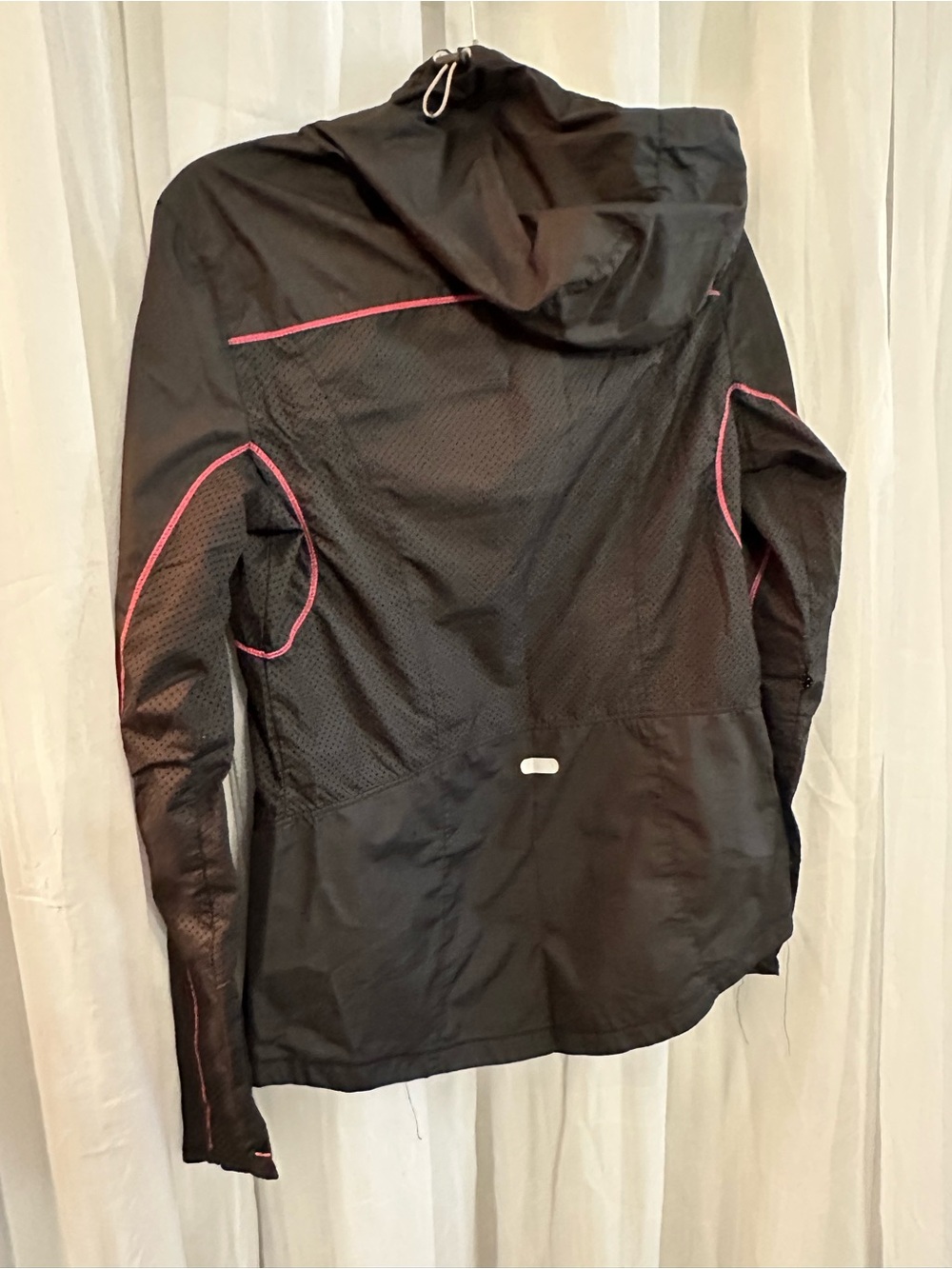 Avalanche Black Women's Hooded Rain Jacket with Pink Trim - Picture 12 of 13